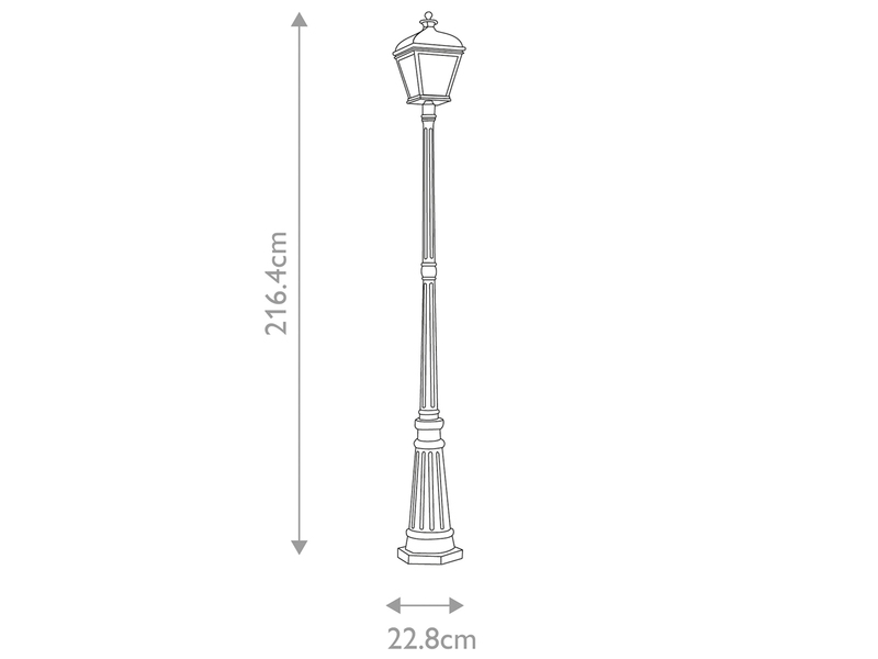LED Straßenlaterne im Landhausstil Aluminium Schwarz, Höhe 216cm