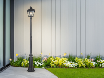 LED Straßenlaterne im Landhausstil Aluminium Schwarz, Höhe 216cm
