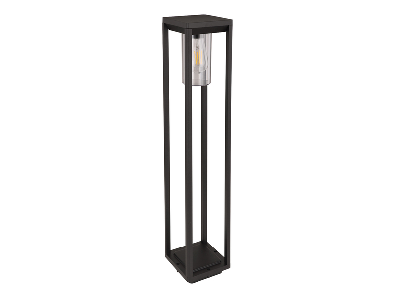 Moderne LED Wegeleuchte Laterne aus Druckguss Aluminium Schwarz, H: 80cm