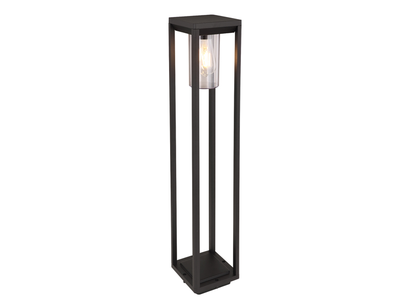 Moderne LED Wegeleuchte Laterne aus Druckguss Aluminium Schwarz, H: 80cm