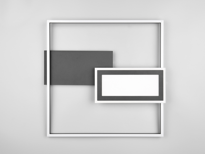 LED Deckenleuchte SPIRO mit Fernbedienung flach Schwarz, dimmbar, Breite 53cm