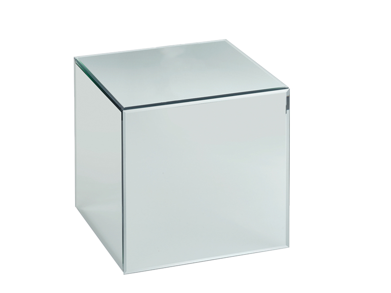 Kleiner Beistelltisch mit Spiegelglas im 2er Set, Höhe 45cm