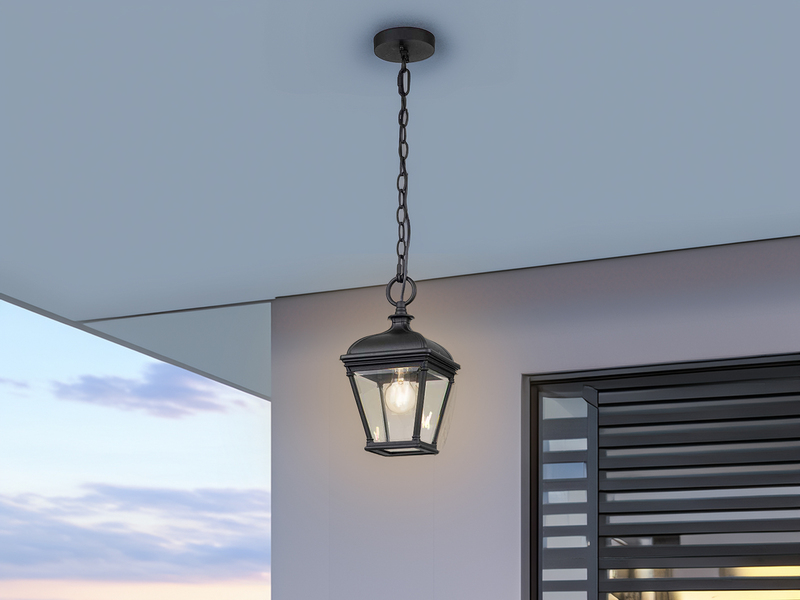 LED Outdoor Hängelampe Kettenlaterne Landhausstil, max. Höhe 141cm