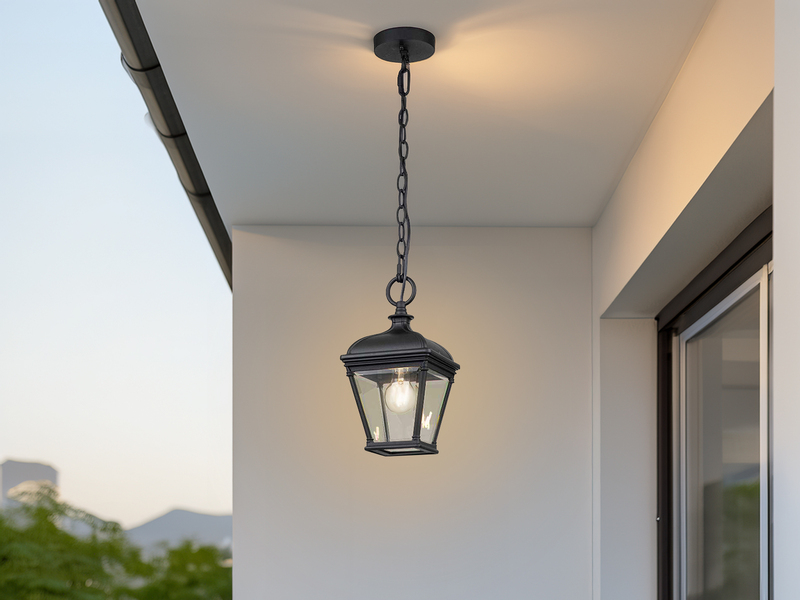 LED Outdoor Hängelampe Kettenlaterne Landhausstil, max. Höhe 141cm