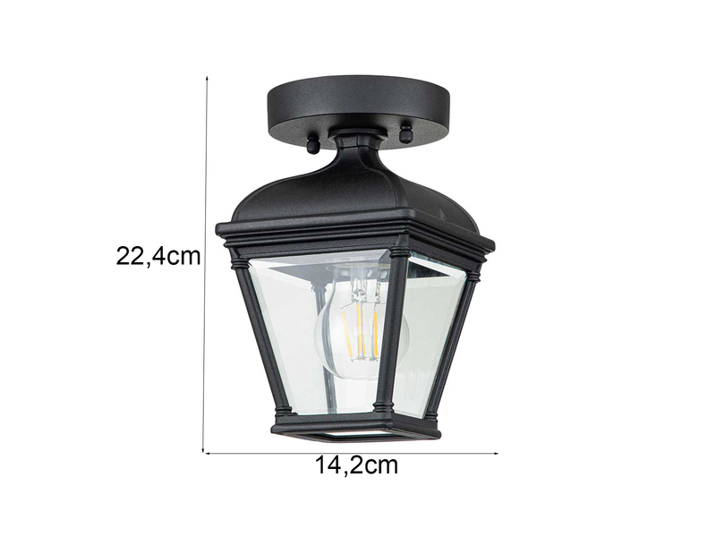 LED Außen Deckenleuchte Laterne im Landhausstil, Höhe 22,5cm