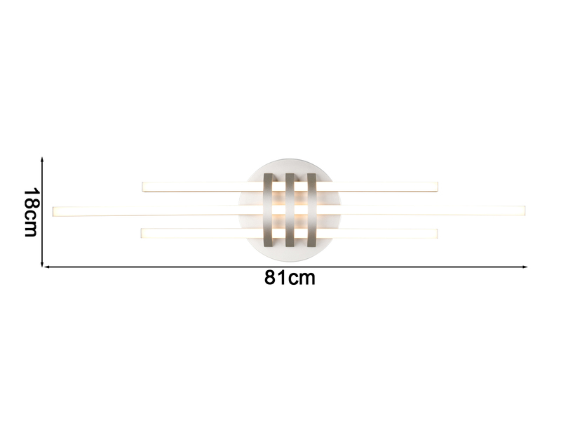 LED Deckenleuchte CINTO in Silber, dimmbar, Breite 81cm