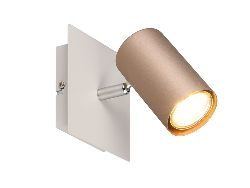 LED Wand- & Deckenstrahler Metall Coffee / Hellgrau, Breite 12cm