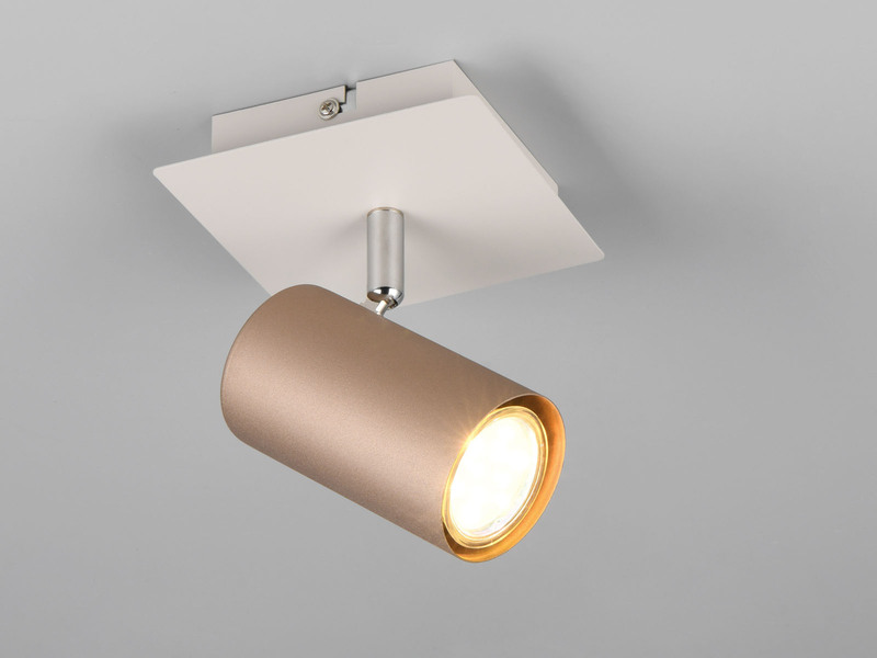 LED Wand- & Deckenstrahler Metall Coffee / Hellgrau, Breite 12cm