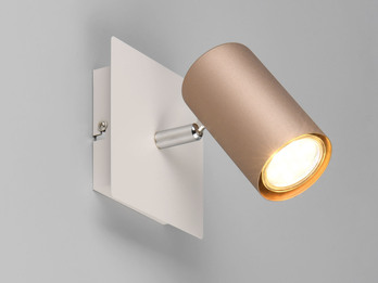 Wandstrahler Metall Coffee Grau, Spot schwenkbar mit GU10 LED, Höhe 12cm
