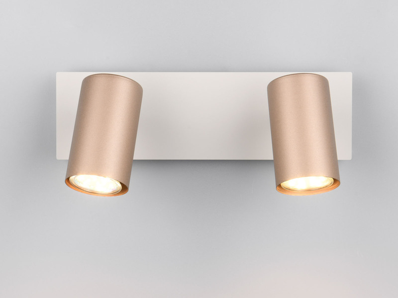 LED Deckenstrahler 2flammig Metall Coffee / Hellgrau, Länge 30cm