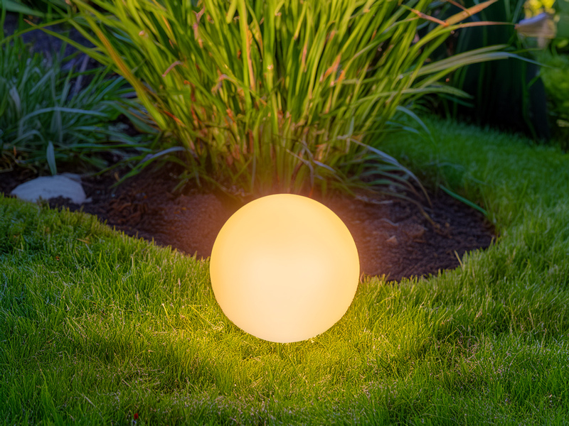 2er Set LED Solarkugeln Garten mit Erdspieß & RGB Farbwechsel über Touch, Ø 30cm