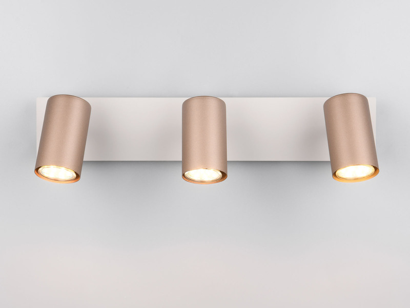 LED Deckenstrahler 3flammig Metall Coffee / Hellgrau, Länge 48cm