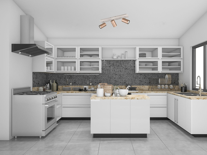 LED Deckenstrahler 3flammig Metall Coffee / Hellgrau, Länge 48cm