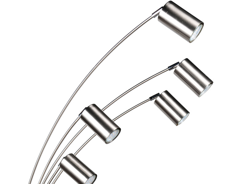 Bogenlampe MARLEY Silber 5flammig schwenkbar, 200cm groß
