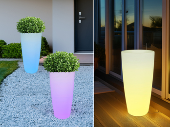 2er Set LED Blumentopfleuchten mit RGB Farbwechsel für Innen & Außen, Höhe 75cm