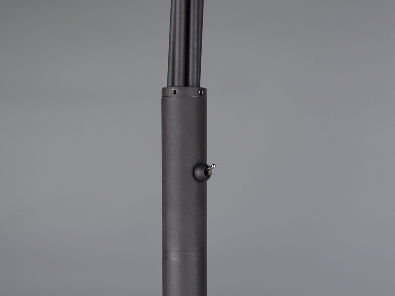 Stehlampe gebogen 5-flammig, Spots schwenkbar mit GU10 LED, Schwarz, Höhe 200cm