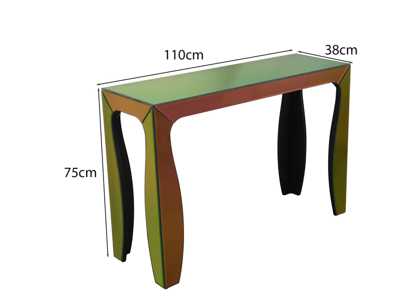 Konsolentisch VERRO mit Spiegelglas mehrfarbig, Breite 110cm
