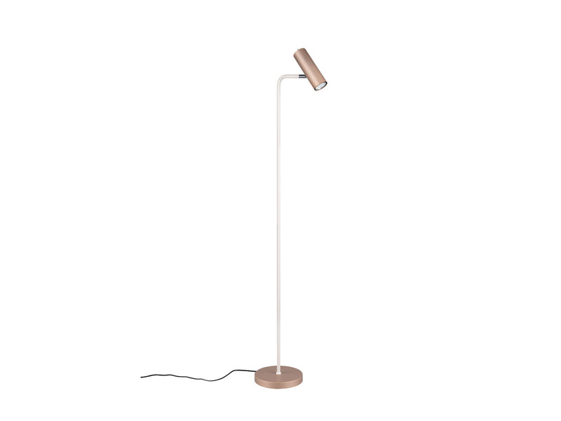 Leselampe MARLEY Metall Coffee / Weiß, Spot schwenkbar, Höhe 151cm