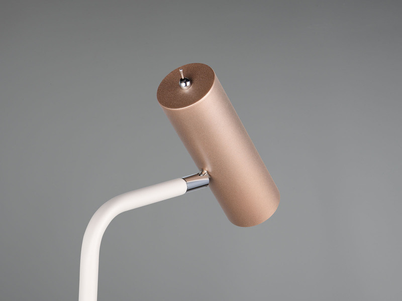 LED Leseleuchte Metall Coffee / Weiß, Spot schwenkbar, Höhe 151cm