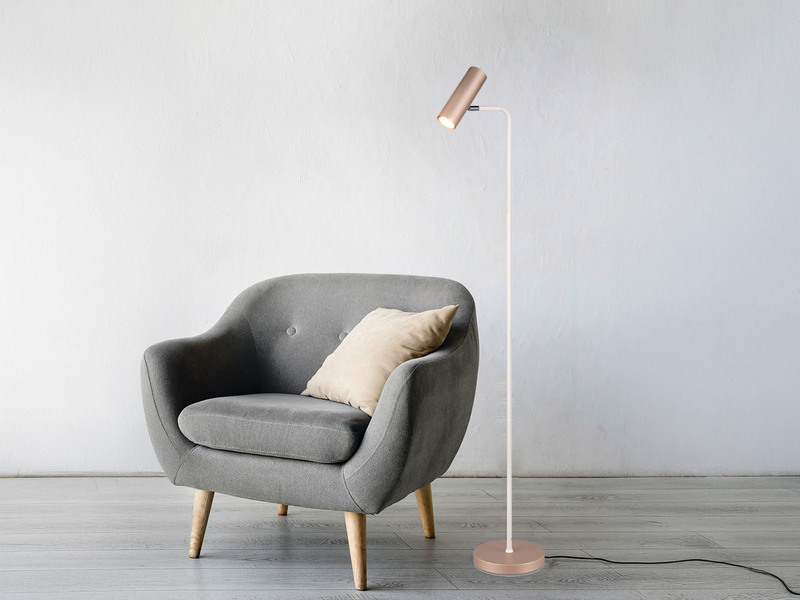 Stehlampe Metall Coffee Weiß Spot schwenkbar inkl. GU10 LED, Höhe 151cm