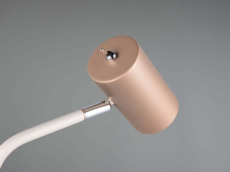 LED Schreibtischleuchte Metall Coffee / Weiß, Spot schwenkbar, Höhe 45cm