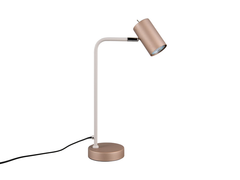 Schreibtischlampe in Coffee Weiß, Spot schwenkbar inkl. GU10 LED, Höhe 45cm
