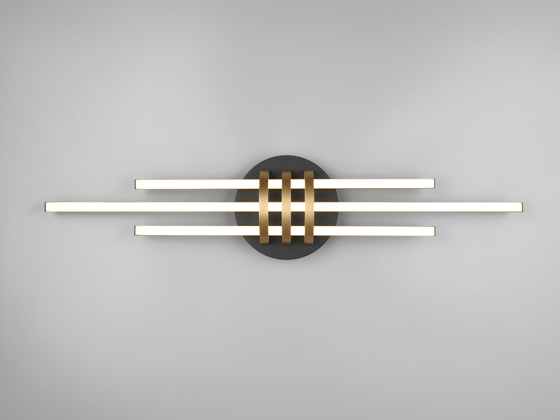 LED Deckenleuchte CINTO in Schwarz Gold, dimmbar, 81cm lang
