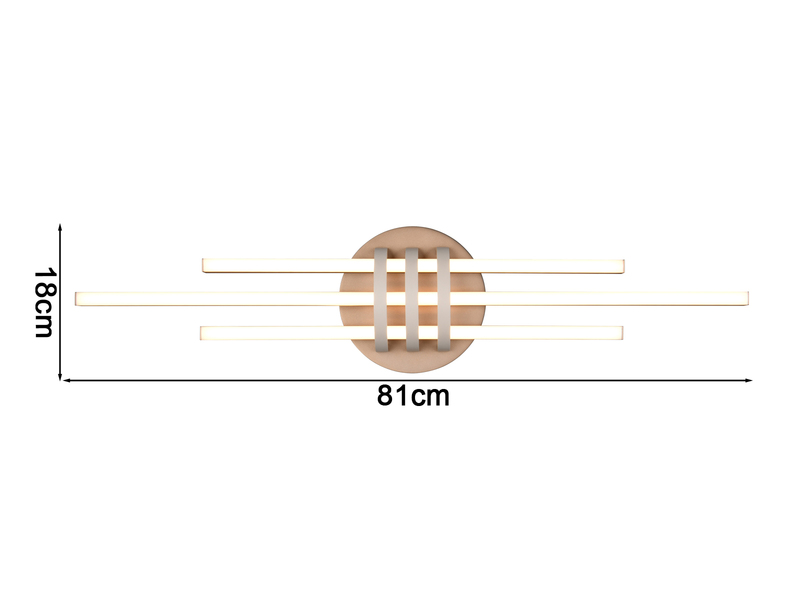 LED Deckenleuchte CINTO in Coffee, dimmbar, 81cm lang