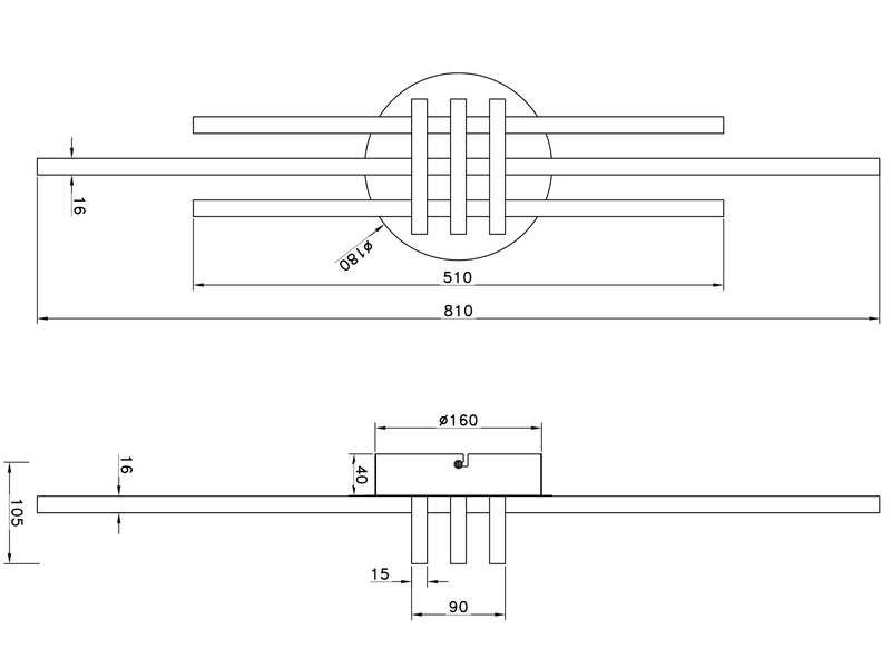 LED Deckenleuchte CINTO in Weiß, dimmbar, Breite 81cm