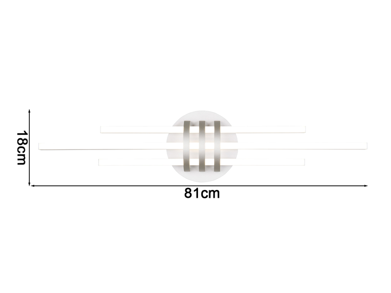 LED Deckenleuchte CINTO in Weiß, dimmbar, 81cm lang