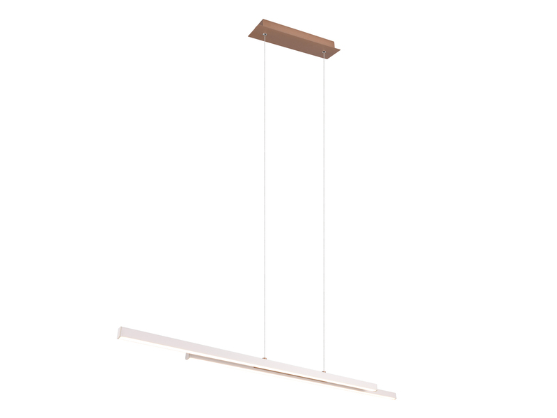 LED Pendelleuchte ODIO Metall Warm Grey / Coffee, 110cm lang