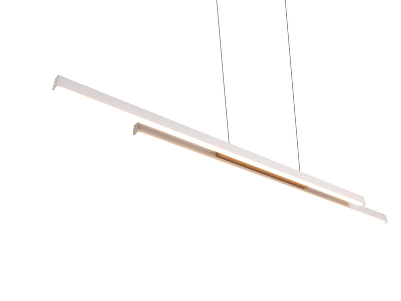 LED Pendelleuchte ODIO Metall Warm Grey / Coffee, 110cm lang