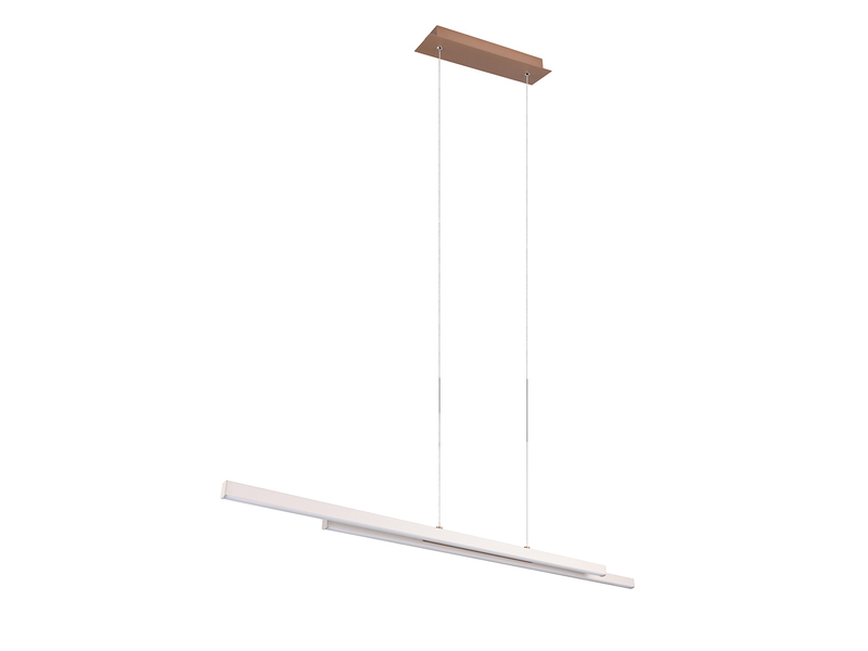 LED Pendelleuchte ODIO Metall Warm Grey / Coffee, 110cm lang