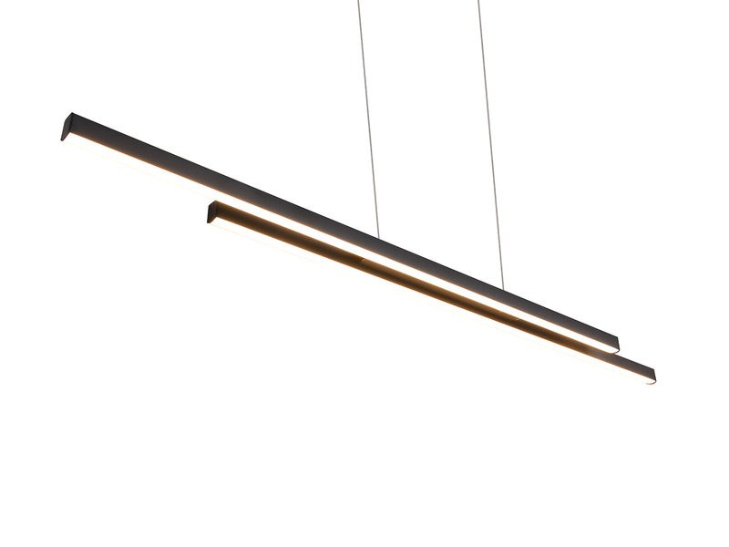 LED Pendelleuchte ODIO Metall Schwarz, 110cm lang