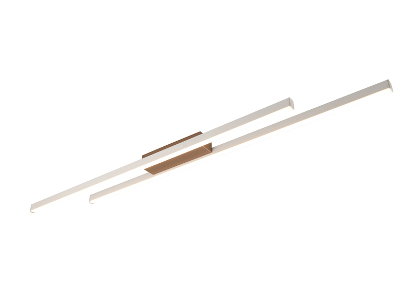 LED Deckenleuchte ODIO flach in Warm Grey / Coffee, 110cm lang