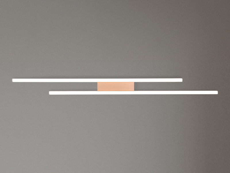 LED Deckenleuchte ODIO flach in Warm Grey / Coffee, 110cm lang