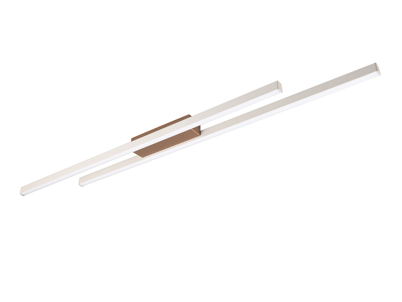 LED Deckenleuchte ODIO flach in Warm Grey / Coffee, 110cm lang
