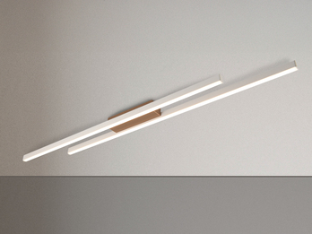 LED Deckenleuchte ODIO flach in Warm Grey / Coffee, 110cm lang