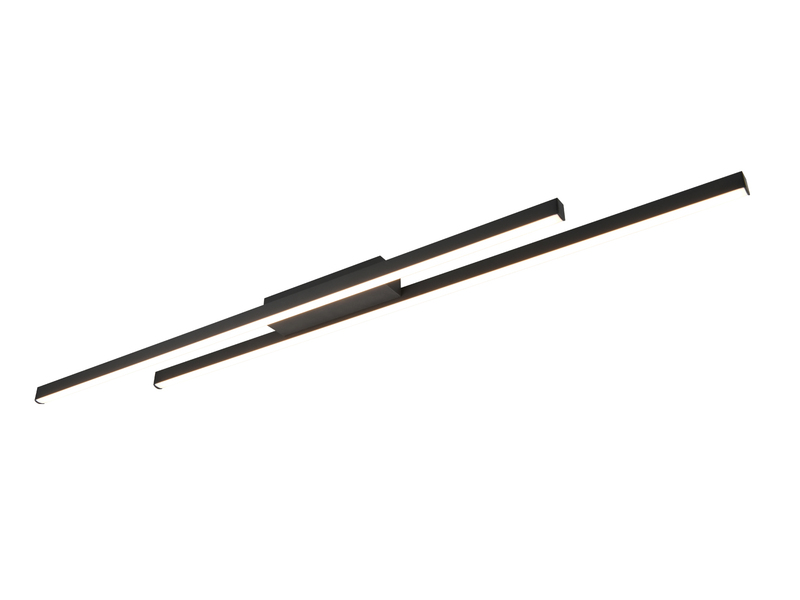 LED Deckenleuchte ODIO flach in Schwarz, 110cm lang