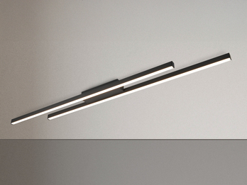 LED Deckenleuchte ODIO flach in Schwarz, 110cm lang