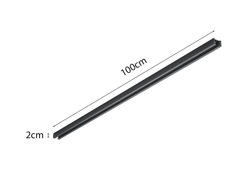 2-Phasen Schiene für DUOline Schienensystem Schwarz matt, Länge 100cm