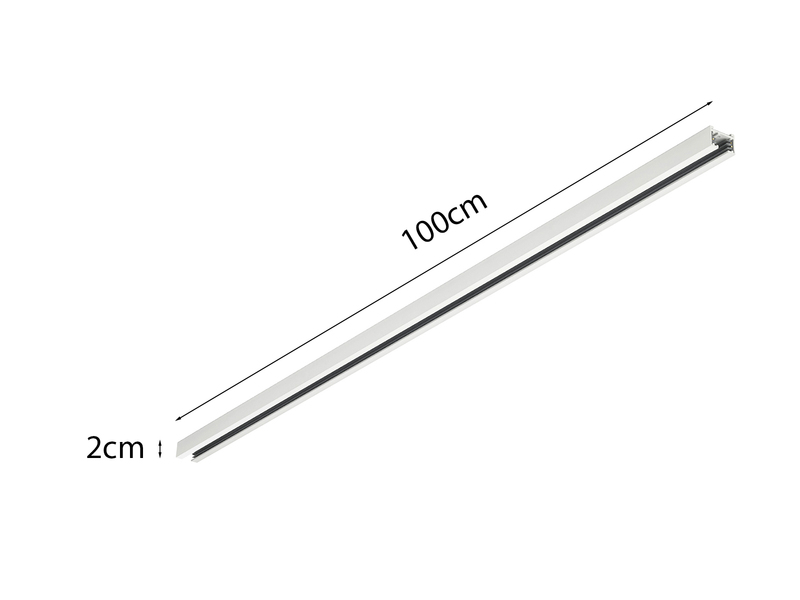 2-Phasen Schiene für DUOline Schienensystem Weiß matt, Länge 100cm