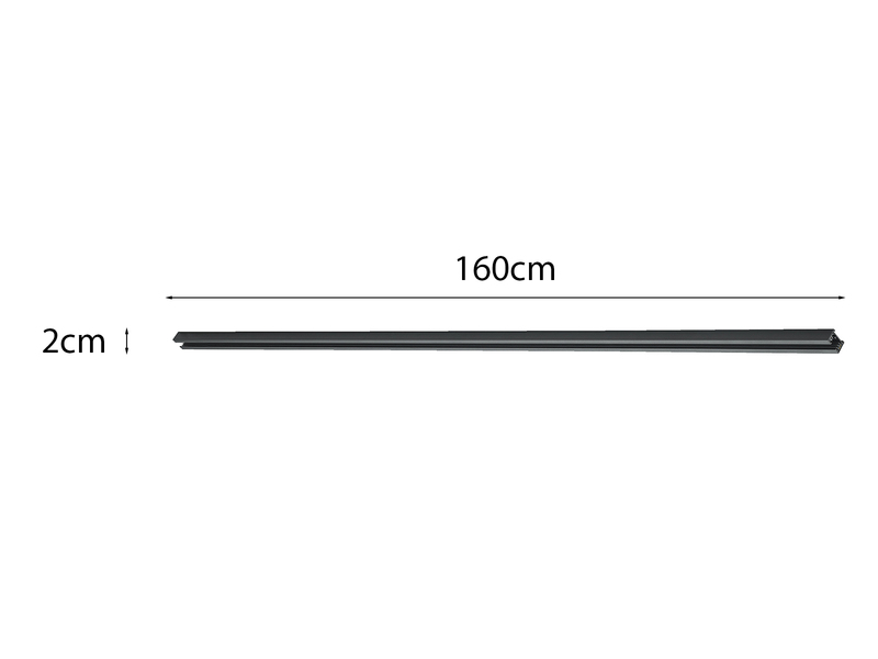 2-Phasen Schiene für DUOline Schienensystem Schwarz matt, Länge 160cm