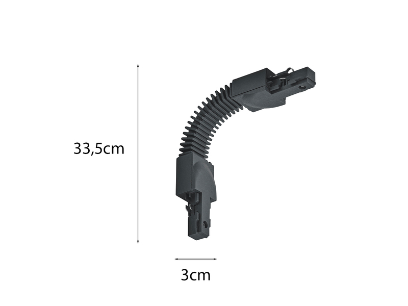 Flex-Verbinder Schwarz für 2-Phasen Schienensystem DUOline
