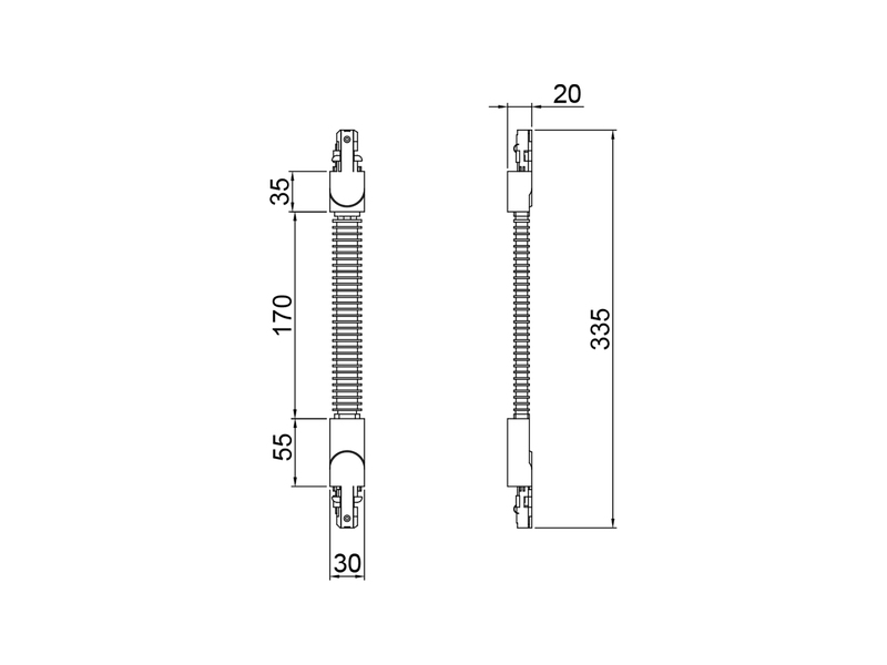 Flex-Verbinder Schwarz für 2-Phasen Schienensystem DUOline