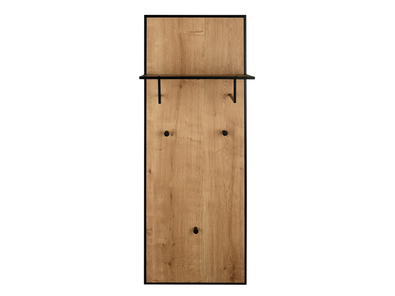 Wandgarderobe AVELIN mit Ablage in Holzoptik und Schwarz, Höhe 122cm