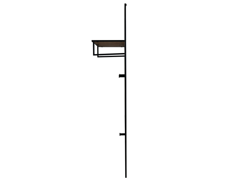 Wandgarderobe AVELIN mit Ablage in Holzoptik und Schwarz, Höhe 122cm