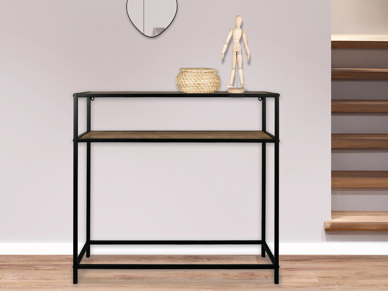 Konsolentisch AVELIN in Holzoptik und Schwarz, Breite 80cm