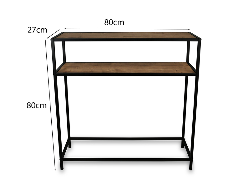 Konsolentisch AVELIN in Holzoptik und Schwarz, Breite 80cm