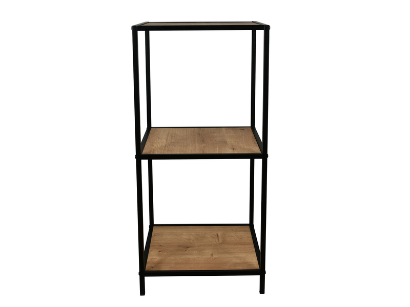 Beistelltisch AVELIN Metallgestell Schwarz, Tischplatten Holzoptik, Höhe 85cm